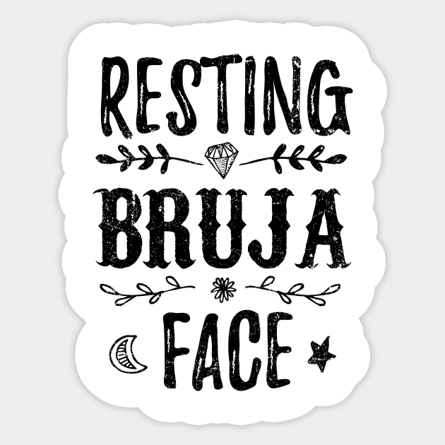 Resting Bruja Face Sticker by verde